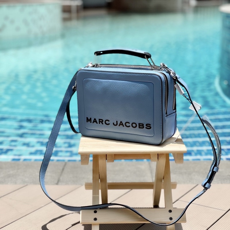 Túi Marc Jacobs the box xanh da trời da thật mềm đẹp