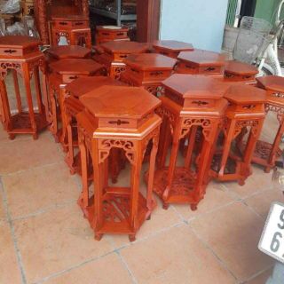 Đôn lục giác gỗ rác gụ