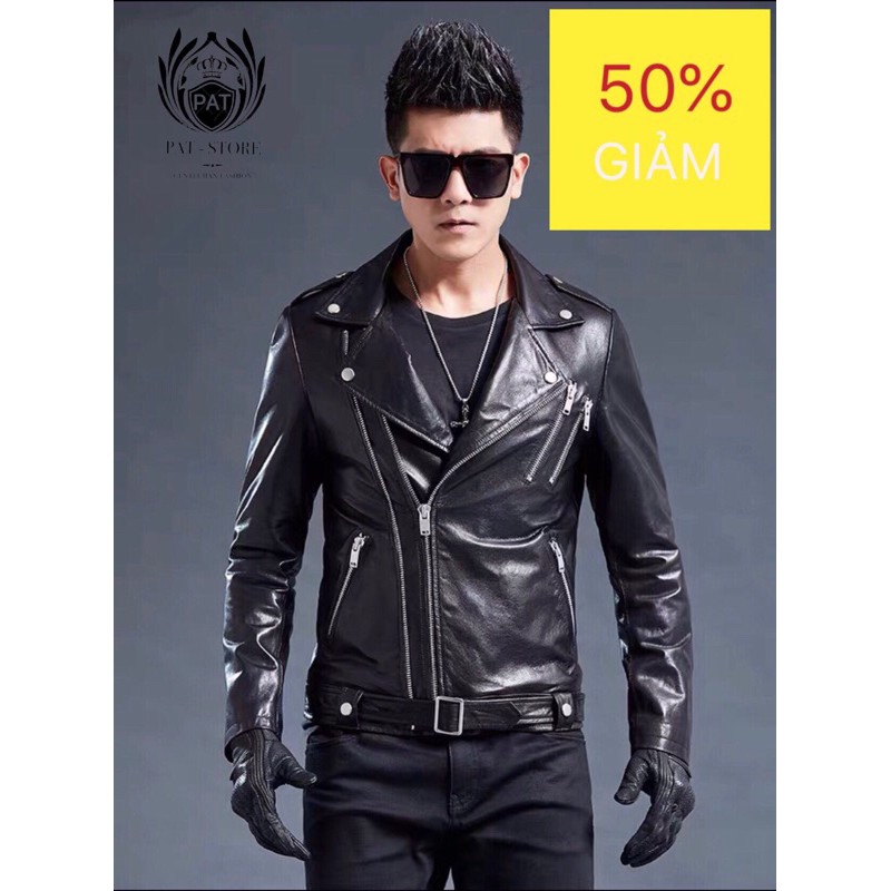 Áo da nam Bicker Jacket Đen Nam tính Cao Cấp | BigBuy360 - bigbuy360.vn