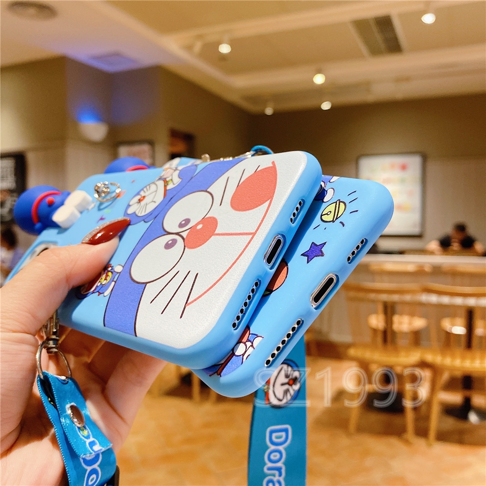 DORAEMON SAMSUNG Ốp Lưng In Hình Doraemon Đáng Yêu Có Dây Đeo Cho Samsung A21S A51 A71 A70 A50 A30S A50S A30 A20 A10 M10 A10S A20S A8 2018