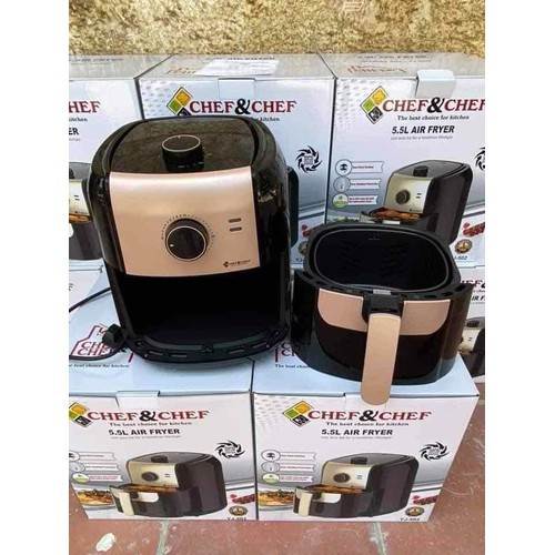 Nồi Chiên Không Dầu Chef &amp; Chef 5,5L - 1400W-Công nghệ Đức-Bảo Hành 12 tháng- Công nghệ inverter-Tiết Kiệm Điện