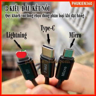 Dây Cáp Sạc Nhanh Có Đèn Báo (LN /Micro /Type-C) Earldom EC-049