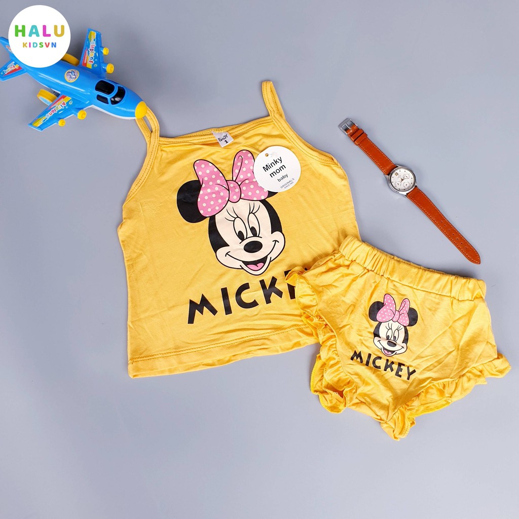 Sale!!! Bộ 2 dây cho bé gái hàng Minky Mom in hình Mickey chất thun lạnh mát đẹp - B2D01.Halukidsvn