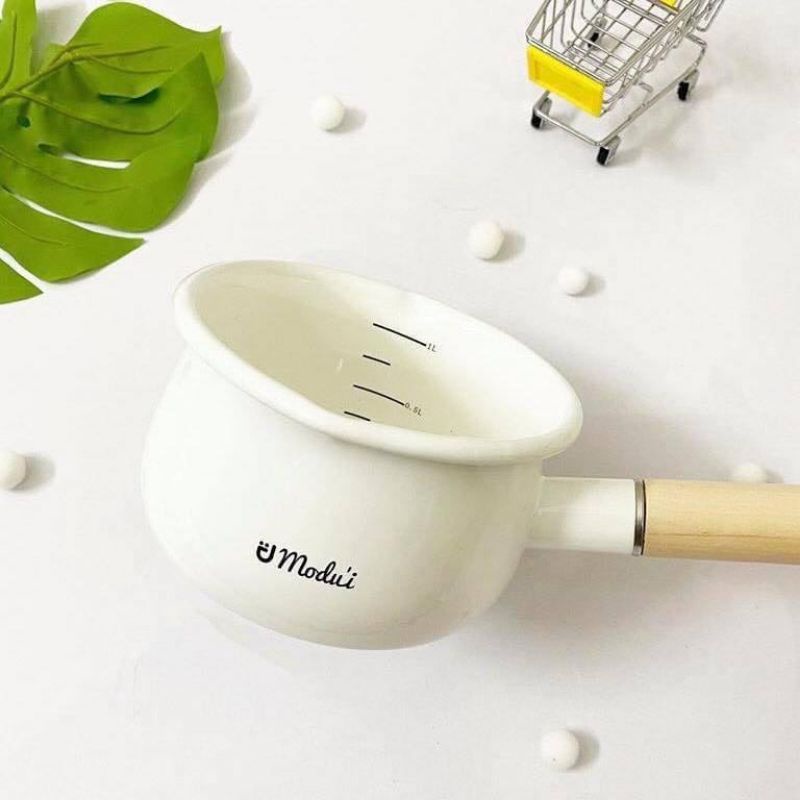 Nồi Sứ Modui Hàn Quốc Nấu Cháo , Nấu Bột Ăn Dặm Cho Bé Có Vạch Chia