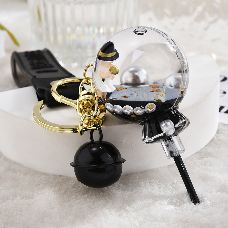 Móc Khóa Hình Ly Trà Sữa Màu Vàng Đen Sáng Tạo