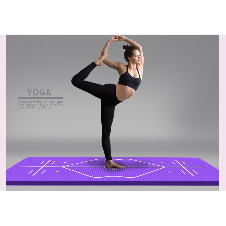 Thảm yoga TPE 15mm định tuyến (tặng túi+dây+bóng 25cm yoga)