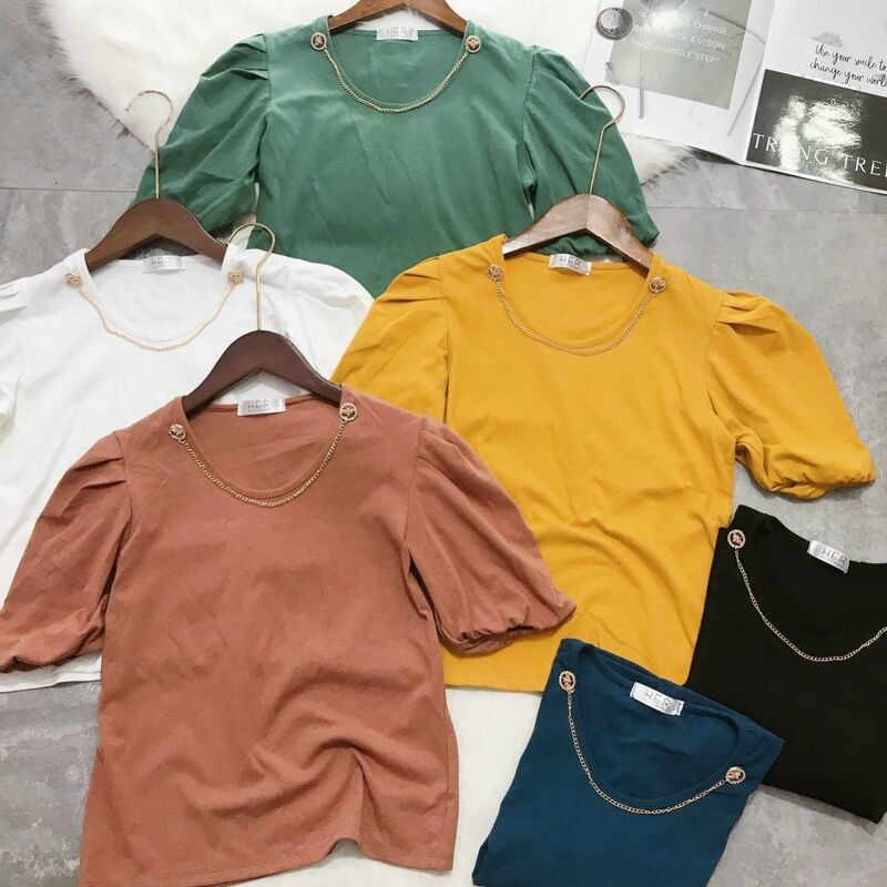 Áo tay bồng xích ngực nhiều màu