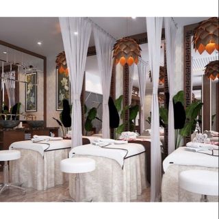 Rèm voan Spa trắng trơn, đã có sóng rèm