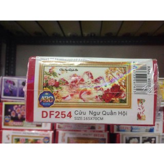 Tranh đính đá cửu ngư quần hội DF254