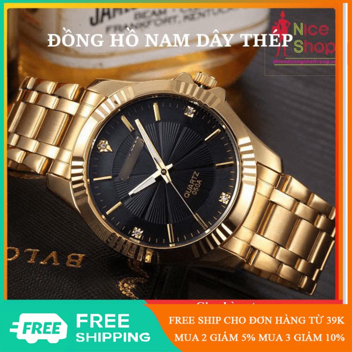 Đồng hồ nam Chenxi danh thép thép ánh kim mạ vàng máy nhật chống nước 3atm - DH0057