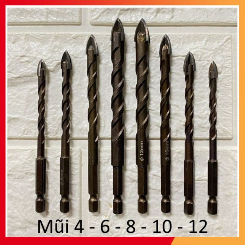 Mũi Khoan Đa Năng 4 Cạnh - Mũi Khoan Gạch Men, Đá Hoa, Bê Tông, Thủy Tinh