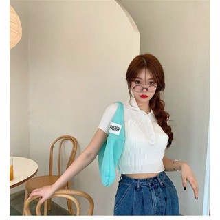 ÁO CROPTOP POLO THUN GÂN
