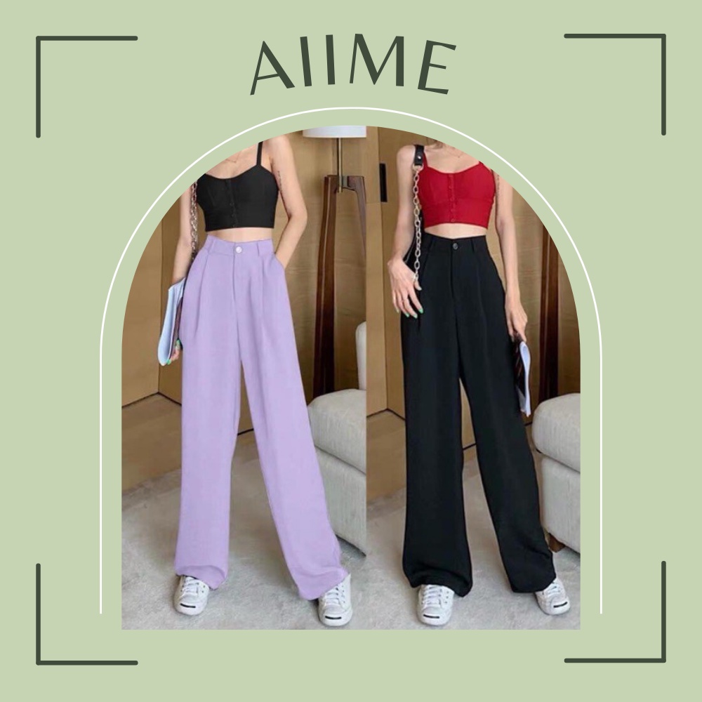 Quần Ống Rộng / Quần Ống Suông Culottes Ulzang Vải Tuyết Mưa Cao Cấp