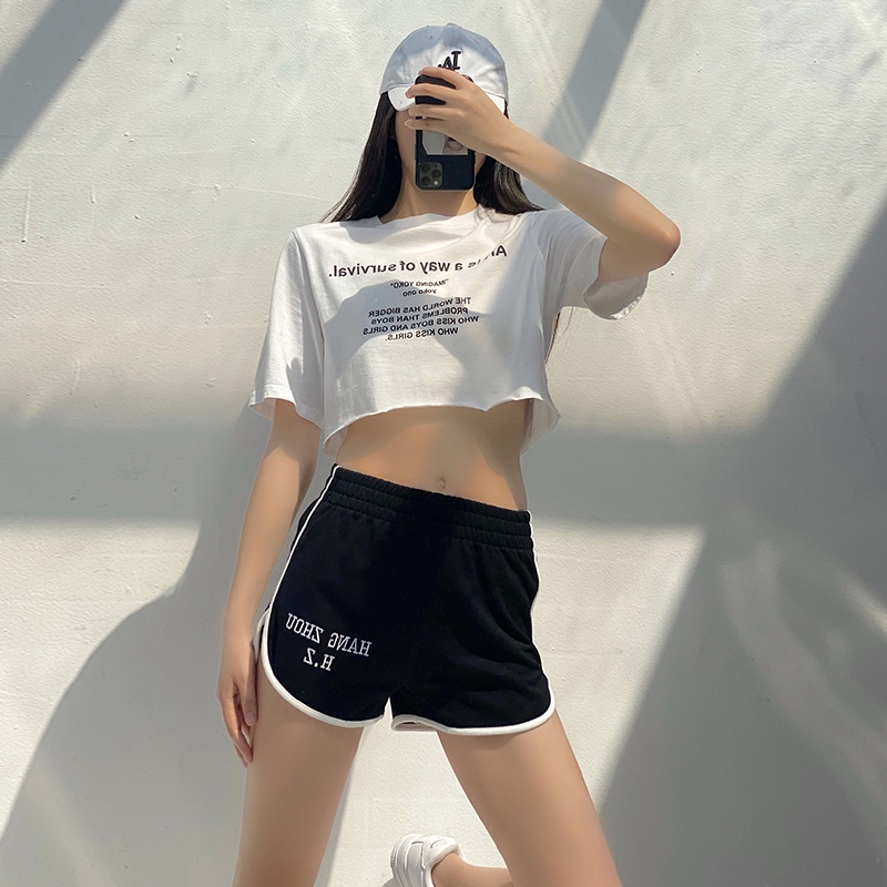 SUXI Quần Short Thể Thao Ống Rộng Màu Sắc Đơn Giản Cho Nữ