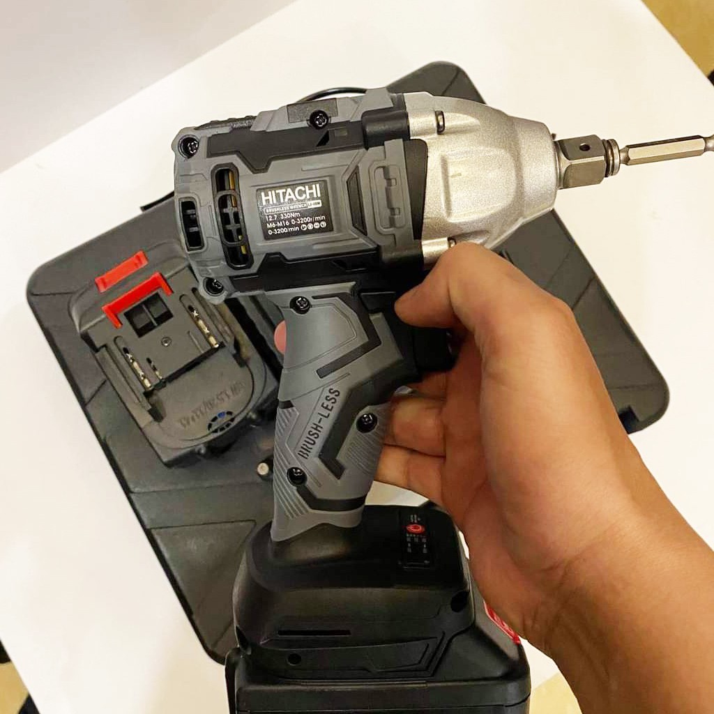 Máy Siết Bulong HITACHI 118V SUPER Hàng Loại 1 - Tặng kèm 5 đầu khẩu + 1 Đầu Chuyển Vít