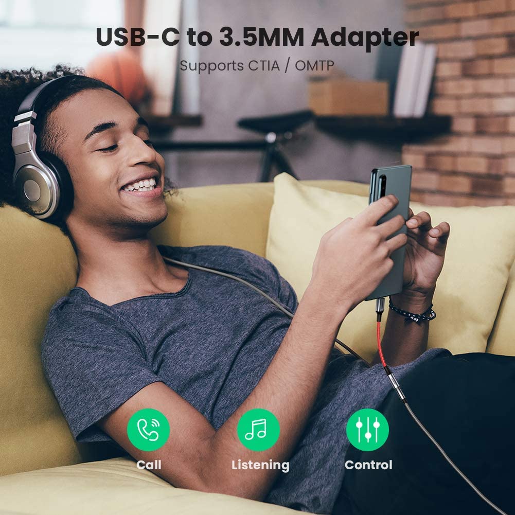 Cáp chuyển đổi âm thanh Type-C sang Audio 3.5mm UGREEN AV153 - Vỏ hợp kim (không chip)