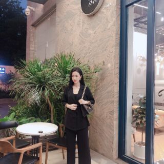 Set vest quần ống rộng
