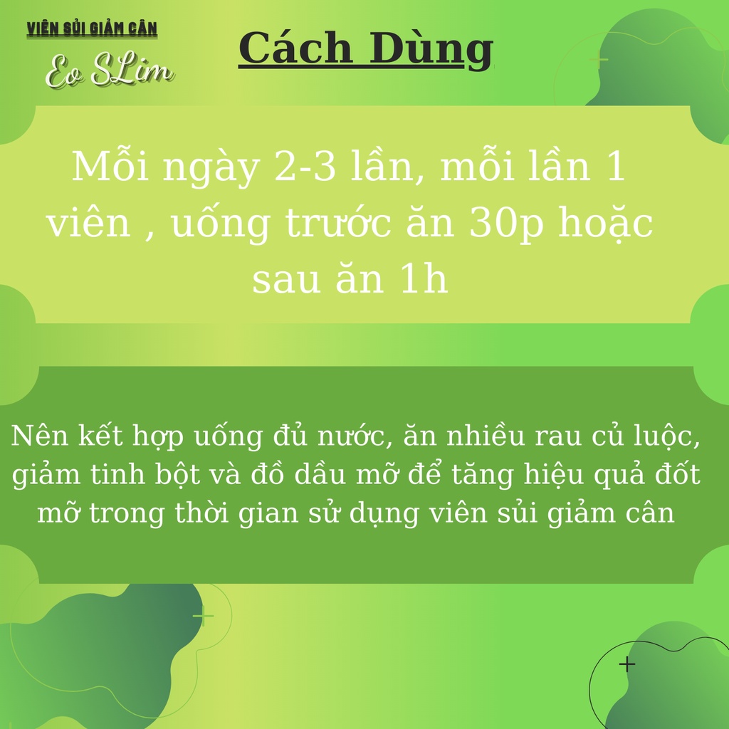 Viên sủi giảm cân EO SLIM giảm 5-8kg nhanh an toàn hiệu quả sau 1 liệu trình , hộp 20 viên