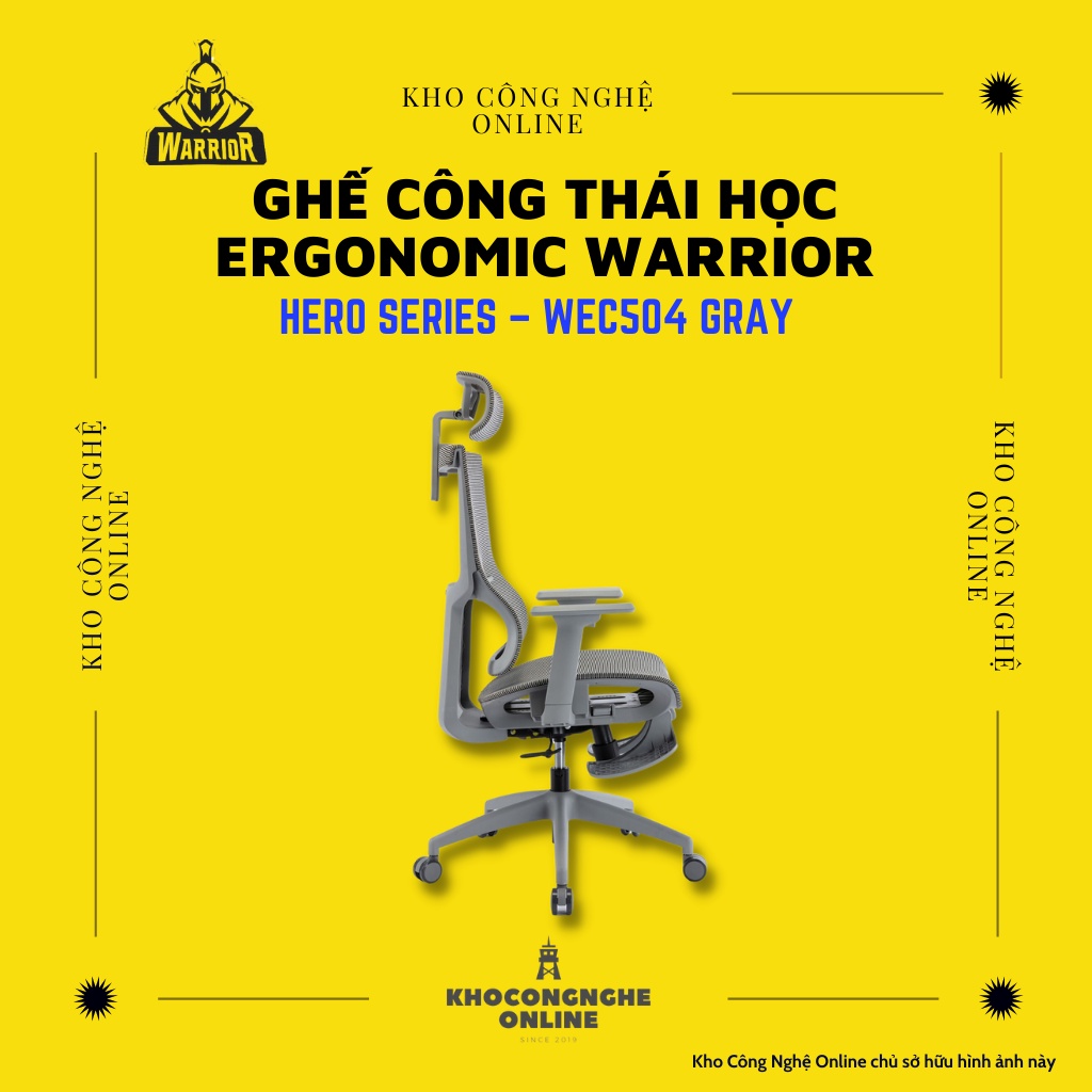 Ghế công thái học ergonomic WARRIOR – Hero series – WEC504 Gray