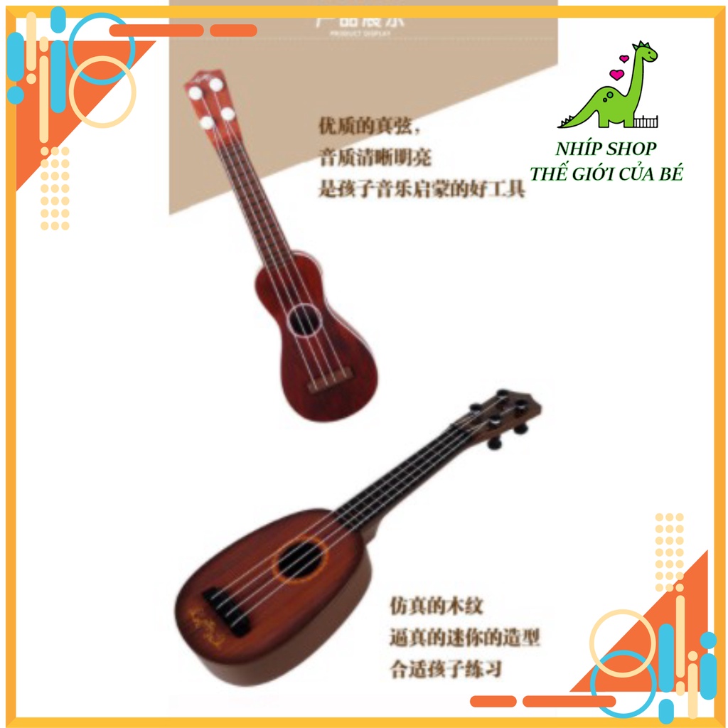 Đàn Guitar mini cho bé - Ukulele nhạc cụ mầm non đồ chơi