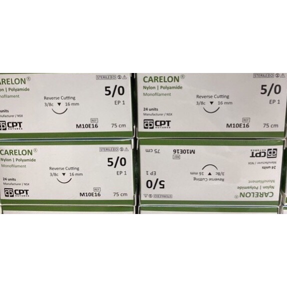 Chỉ khâu phẫu thuật thẩm mỹ chỉ nhấn mí má lúm nylon carelon CPT chỉ phẫu thuật carelon CPT số 5/0