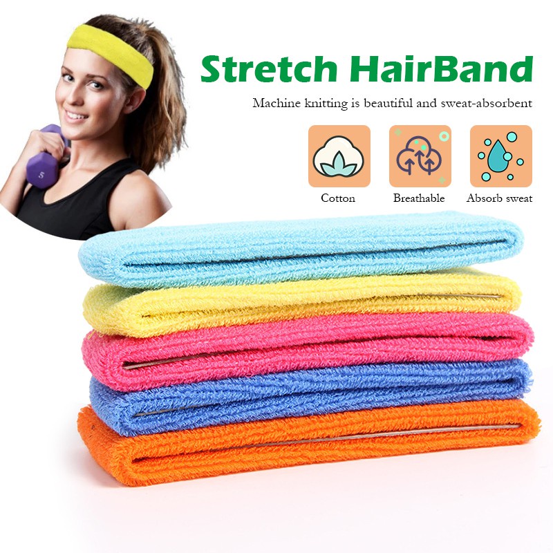 Băng Đô Thể Thao Chất Liệu Cotton Co Giãn Thấm Hút Mồ Hôi