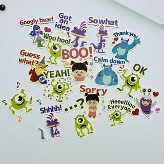 [Twins Plus] Sticker Animated Monsters, Inc dán trang trí laptop, máy tính bỏ túi, vali, điện thoại, đàn ghita