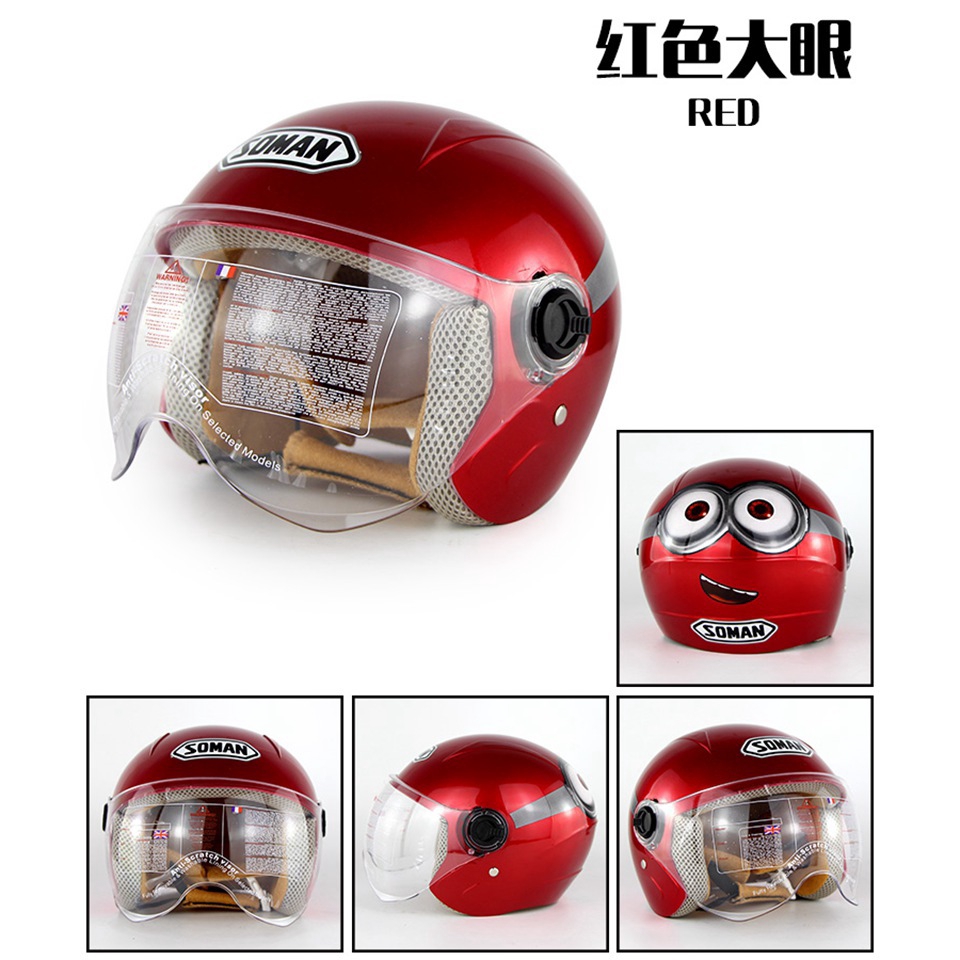 Cute Motorcycle Children Helmet Safety Helmet Half Helmet Men Women Kid For Outdoor Sports Riding