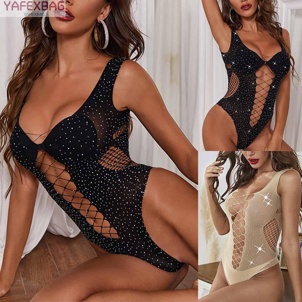 Women Sleeveless See Through Bodysuit Leotard High Cut Gstring Thong Lingeries jwSLCOhu fZmPDDM