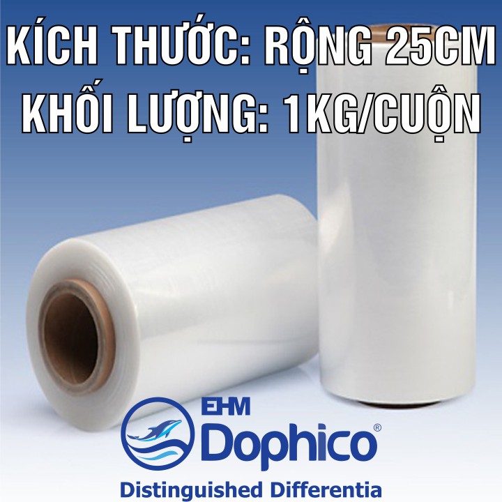 [25cm x 1kg] Màng chít PE – Rộng 25Cm x 1Kg/cuộn – Cuốn bọc hàng hoá – Dính và dai chắc