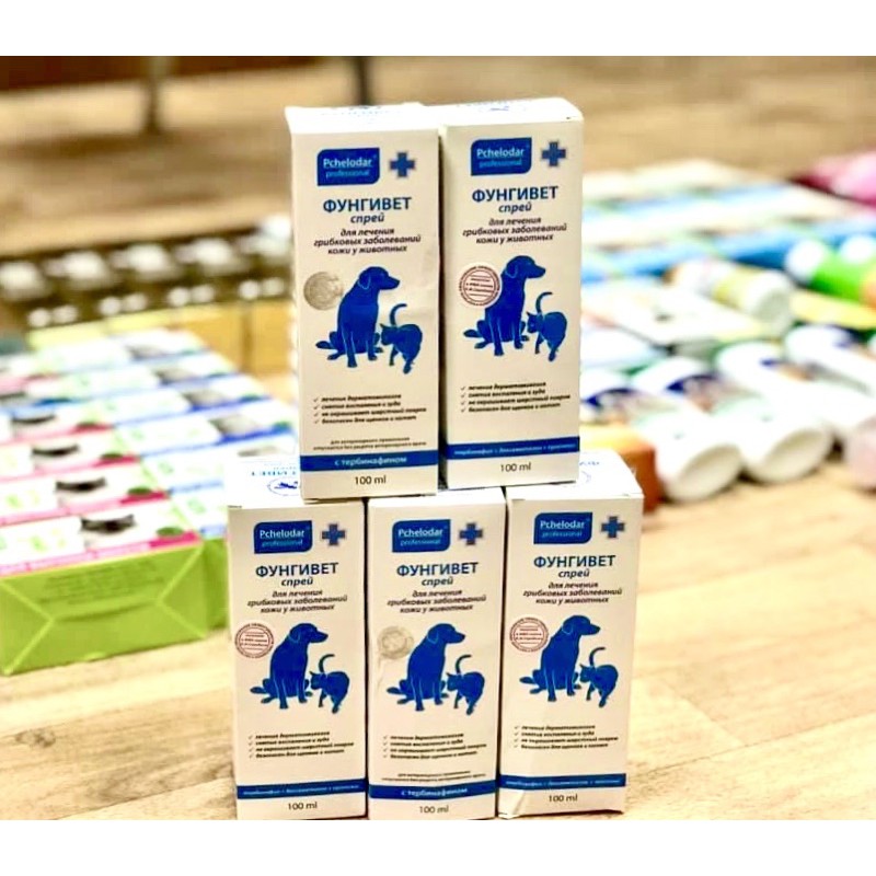 Xịt nấm mèo Pchelodar Xịt chiết xuất keo ong hỗ trợ các vấn đề về da và lông Surica TB07 (100ml)