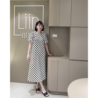 Liin - váy tay bồng chấm bi dáng dài ruffle sleeves dottie long dress v00895