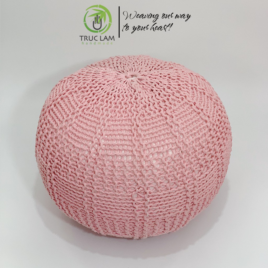 Đệm Lười Nhồi Hạt Xốp Vỏ Đan Lan Móc Thủ Công CTrúc Lâm Handmade