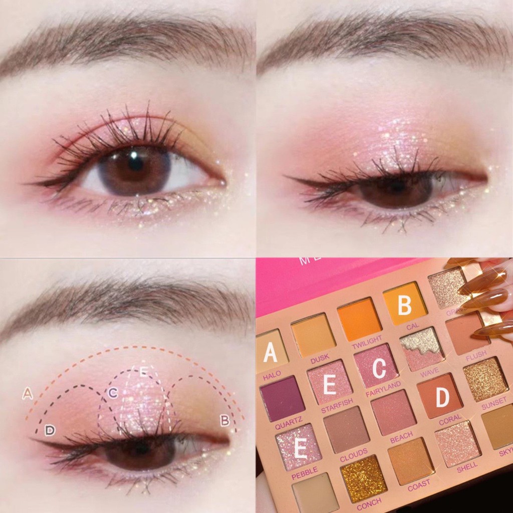 Bảng phấn mắt 20 màu  MEALEA xinh xắn cuốn hút Sunset 20 Colors Eyeshadow Palette MEAL01 | BigBuy360 - bigbuy360.vn