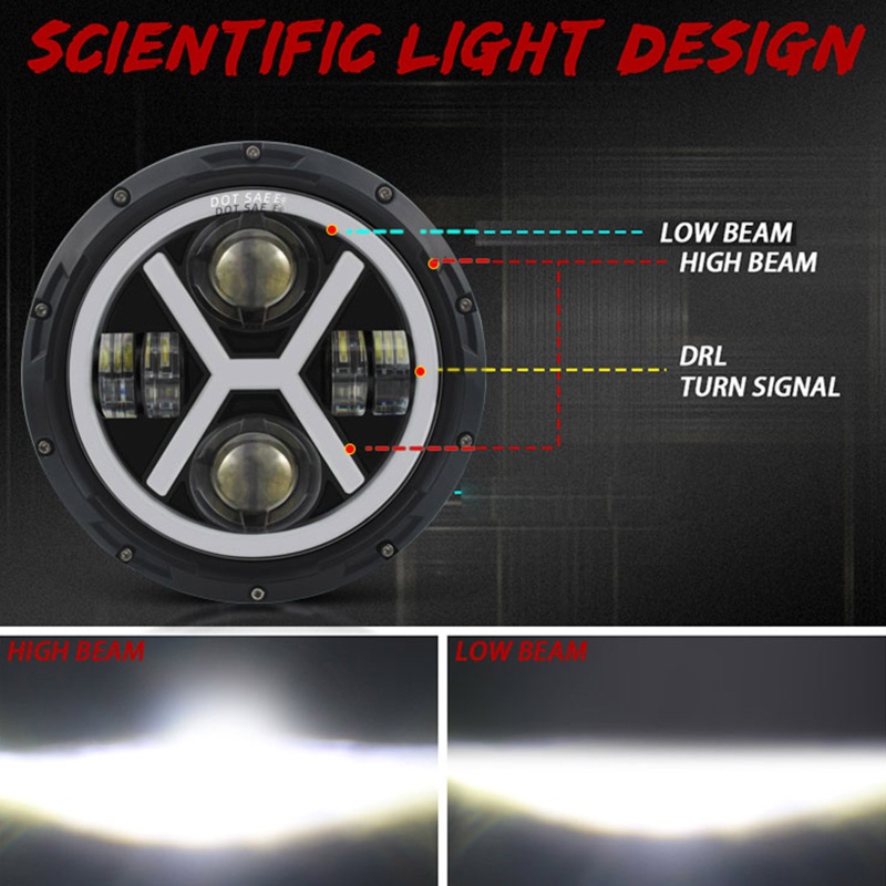 Đèn Pha LED 7 inch Chuyên Dụng Cho Xe Wrangler Off-road