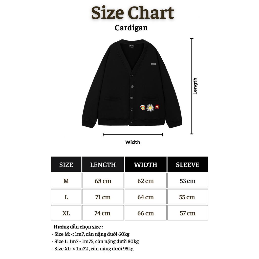 Áo khoác cardigan 4lucky 6124 - chất nỉ dày dặn ấm áp
