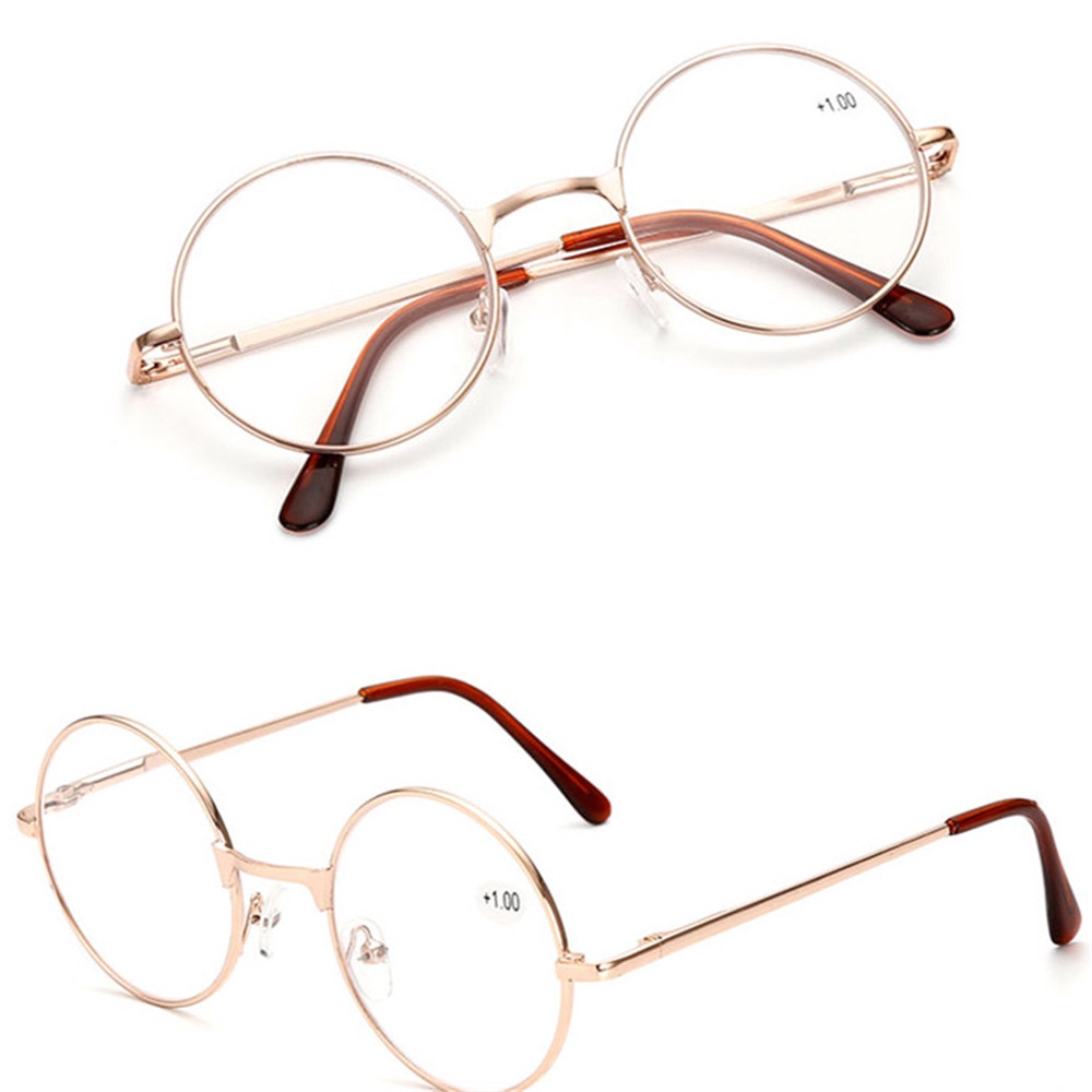 Kính đọc sách gọng tròn bằng kim loại siêu nhẹ thời trang