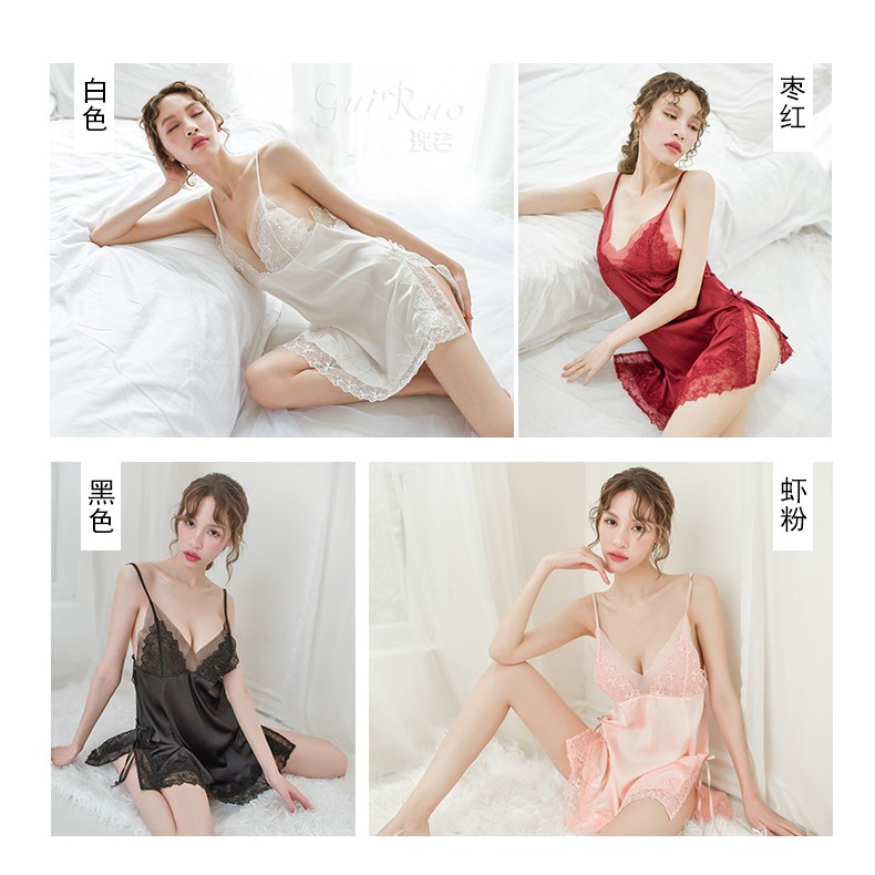 Váy Ngủ Hai Dây Lụa Sexy Cao Cấp Đầm Mặc Nhà Gợi Cảm Quyến Rũ F07 | BigBuy360 - bigbuy360.vn
