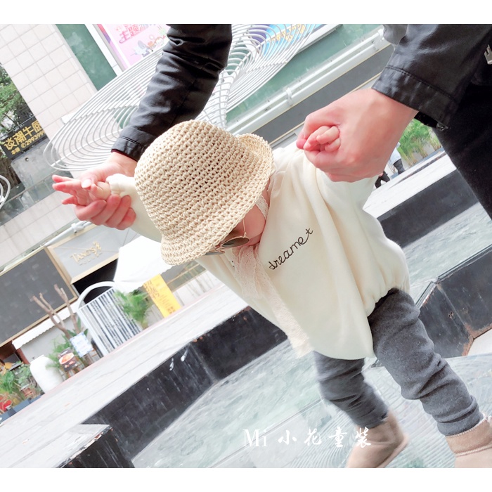 Mũ cói cho bé gái và bé trai có dây rút bên trong nón để vừa với vòng đầu bé