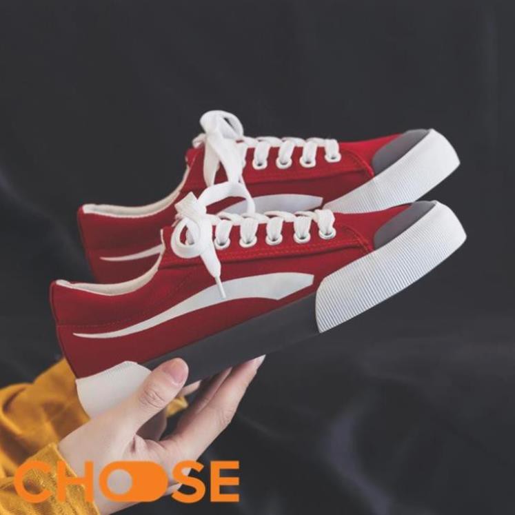 Giày Nữ Giày BATA Giày Thể Thao Học Sinh HOT 2019 Họa Tiết SÓNG Phối Màu ĐEN ĐỎ G24K6 . : : : * : ʳ ! # !