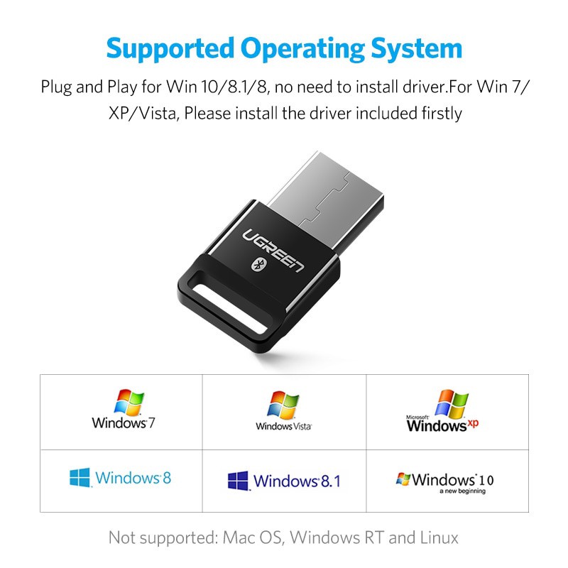 USB điều hợp kết nối bluetooth 4.0 Ugreen cho PC/máy tính/loa nghe nhạc/chuột không dây
