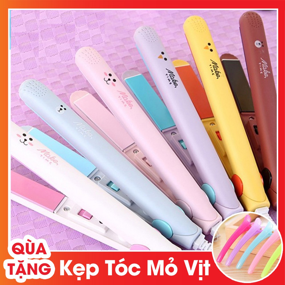 [Mã FMCGLOC giảm 5% đơn 250K] Máy Ép/ Uốn/ Duỗi Tóc Cầm Tay Mini Tiện Lợi + Tặng Kẹp Tóc Mỏ Vịt