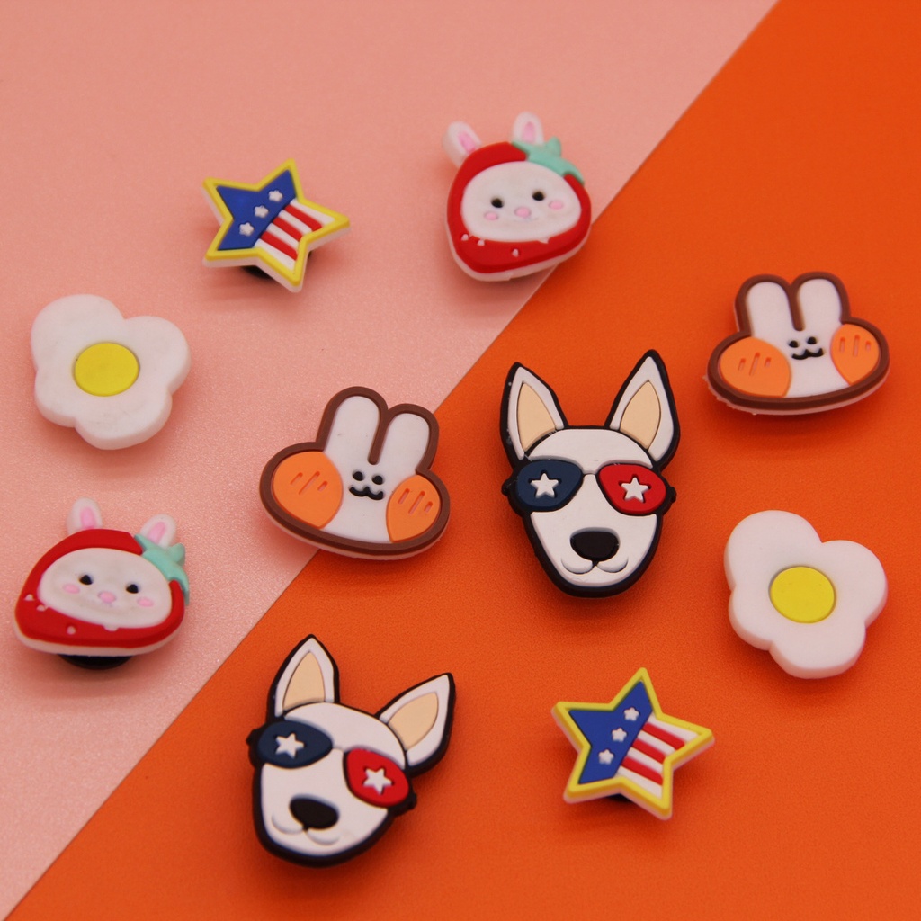 sticker dép crocsSet 10 Ghim Cài Áo Kiểu Dáng Dễ Thương Cho Nam Nữ