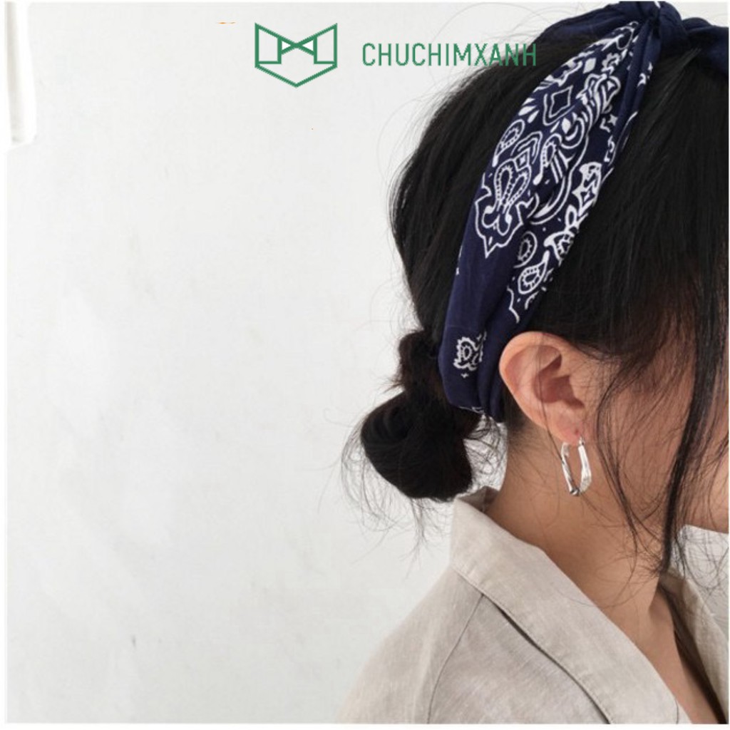 Khăn turban, Khăn vuông bandana quàng cổ cotton cho nam và nữ, khăn turban hiphop kích thước 55x55cm