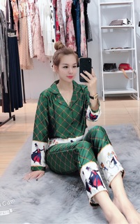Bộ Lụa Satin Lính Chì Siêu Hot