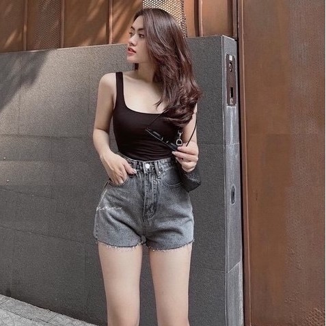 Áo thun ba lỗ hai dây nhỏ tôn dáng croptop