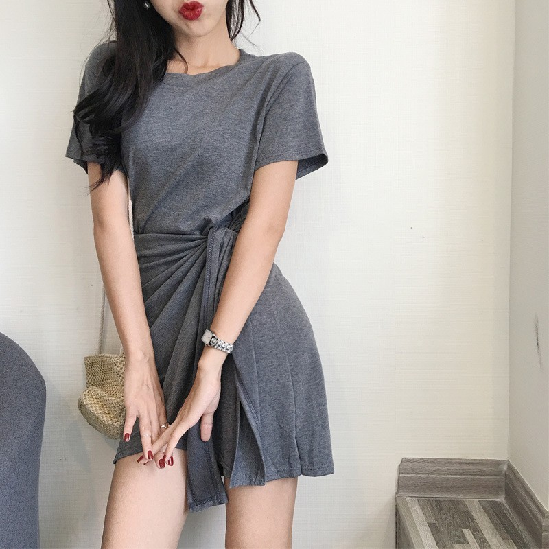 Đầm suông thắt dây chéo eo - Đầm tôn dáng A03 | BigBuy360 - bigbuy360.vn