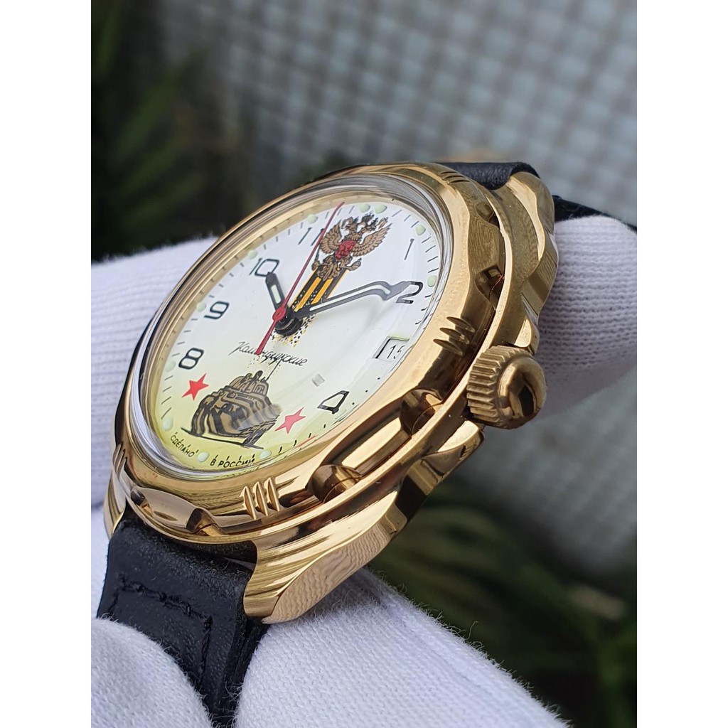 Đồng hồ nam Vostok máy cơ lên giây, size mặt 39, size dây 18. Đồng hồ Nga Vostok Komandirskie 219943