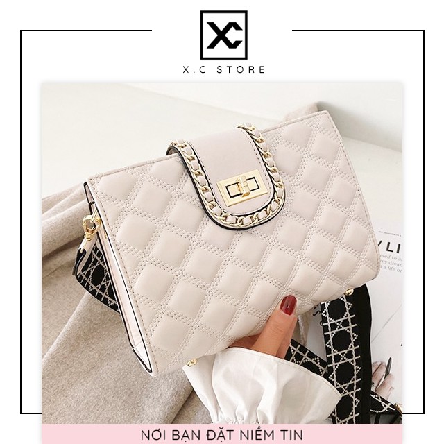 [RẺ NHẤT SHOPEE] Túi xách đeo chéo nữ XC-586, kiểu dáng hàn quốc, họa tiết quả trám, túi kẹp nách, đeo vai công sở