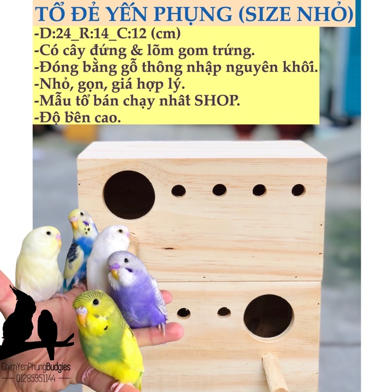 Tổ đẻ cho chim Yến Phụng size to [mẫu cơ bản] Gỗ thông nhập khẩu.